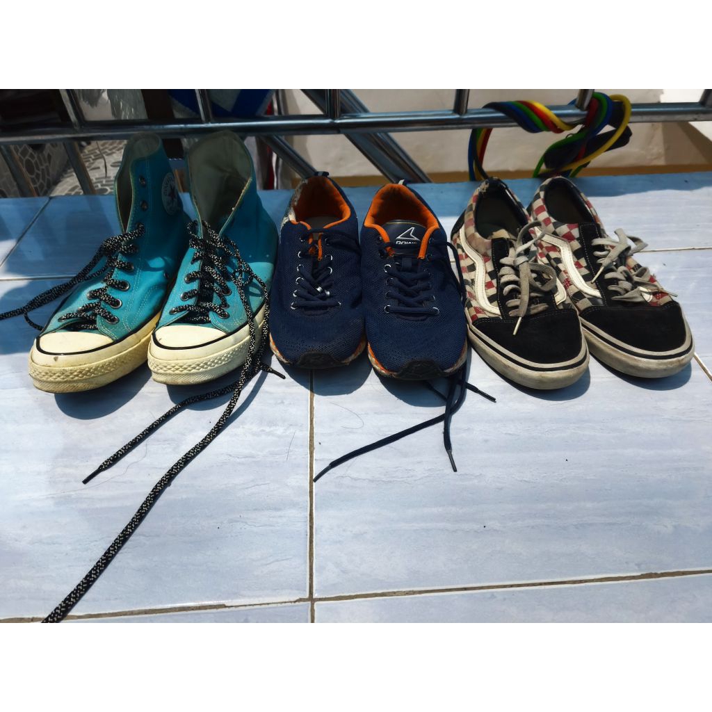 borongan 3 Vans + Converse + Bata Original sz 44,5 + 45