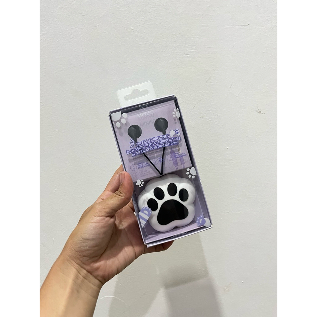 Earphone kabel miniso Paw Paw lucu banget