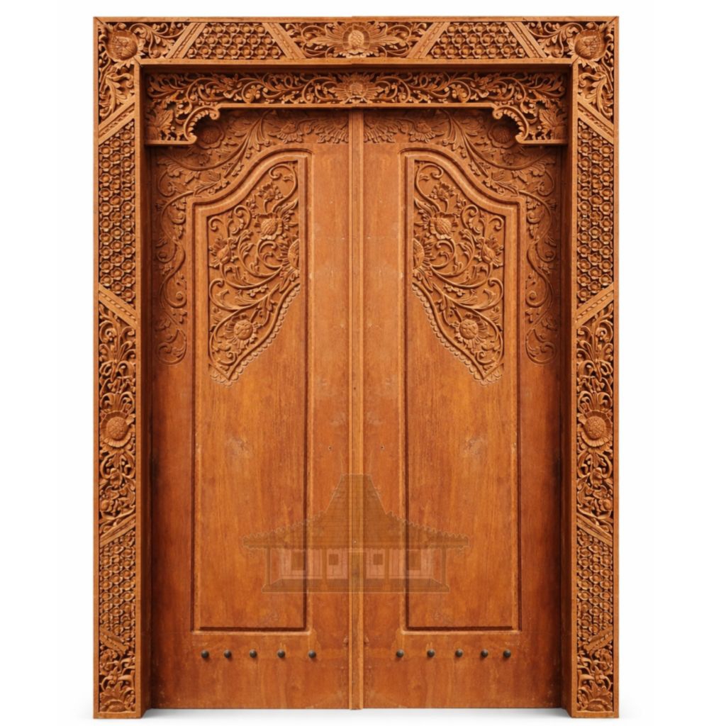 pintu utama pintu rumah kayu jati ukir