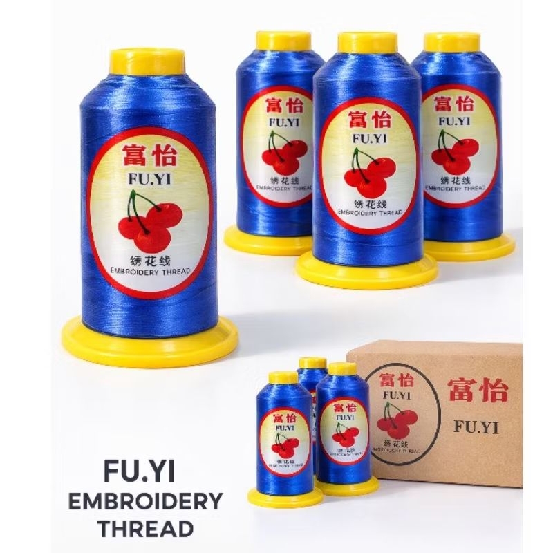 Benang Bordir Polyester Merk FUYI Warna Biru