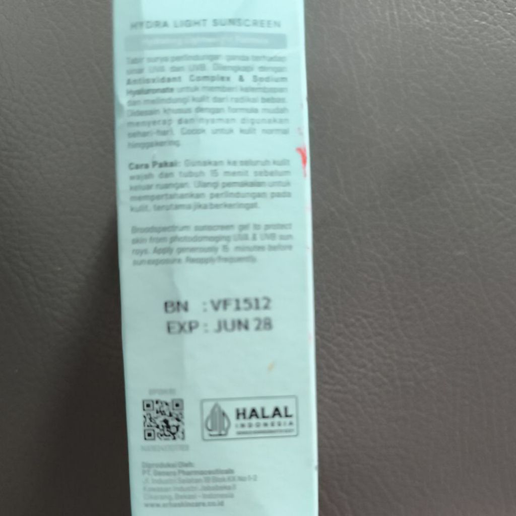 hydra light sunscreen erha