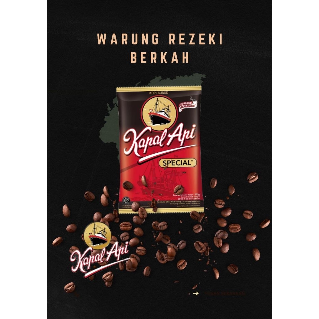 Kopi Kapal Api Tanpa Gula 1 Rencengan Sachet Asli
