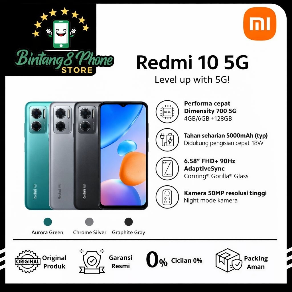 REDMI 10 5G RAM 4+4/128GB