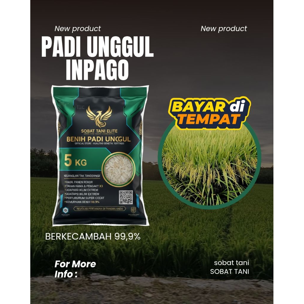 Benih padi INPAGO 5KG BERKUALITAS ORIGINAL