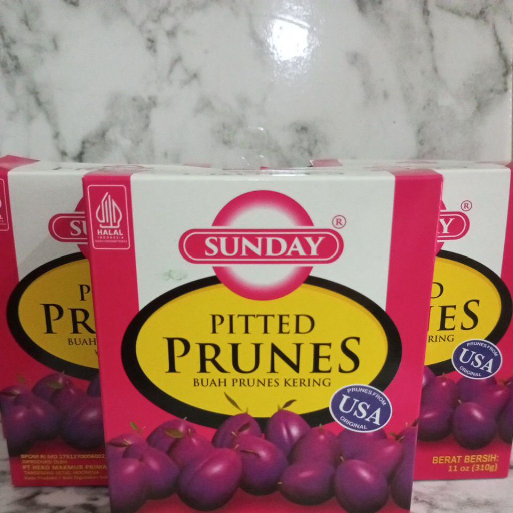 SUNDAY PITTED PRUNES Kemasan 310gr | Buah Prunes Kering | Prunes