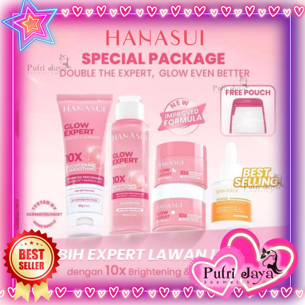 PAKET HANASUI FLAWLESS GLOWING 10 SKINCARE GLOWING SERUM POWER SERIES