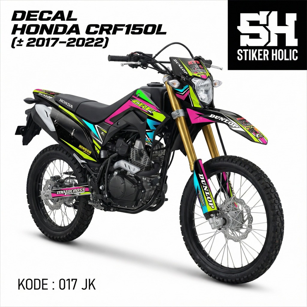 Stiker Decal Motor CRF150L Costum– Bahan Vinyl Tebal - Lem Kuat Aman Di Body - Bisa Dilepas Tanpa Be