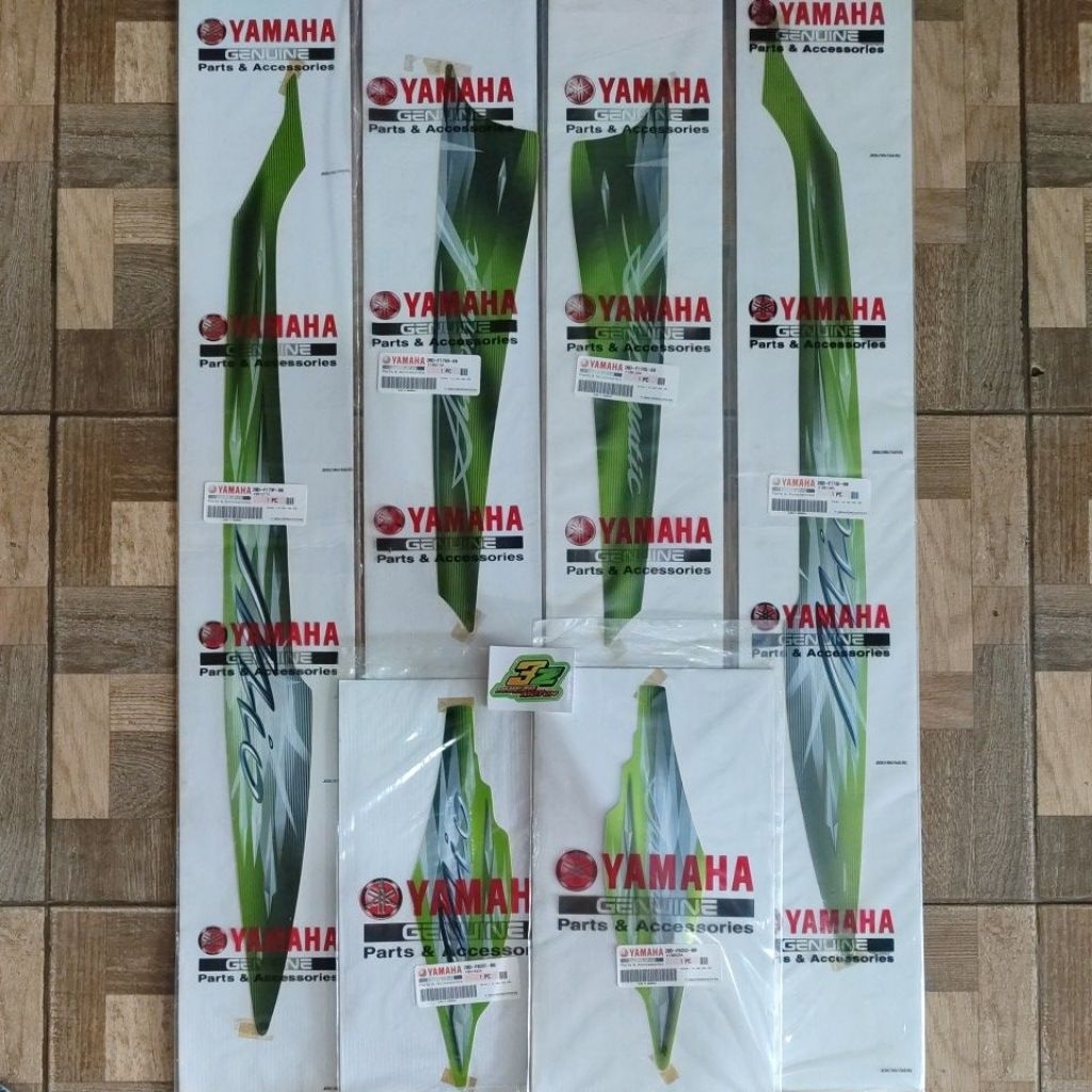 Stiker striping grafik fullset Mio Sporty Smile 28D hijau 2009 original baru YGP
