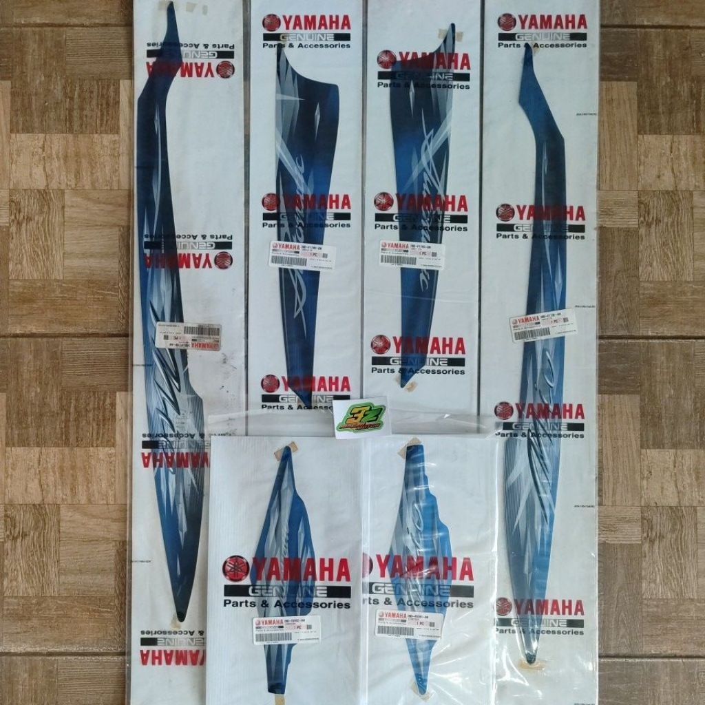 Striping stiker grafik fullset Mio Sporty Smile 28D biru muda Blue MC 2009 original baru YGP