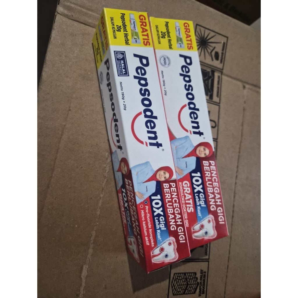 pepsodent pencegah gigi berlubang 190 gr free herbal 20 gr