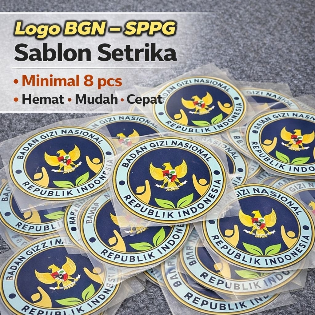 Sablon Setrika Logo BGN Badan Gizi Nasional | SPPG Custom | Tinggal Setrika