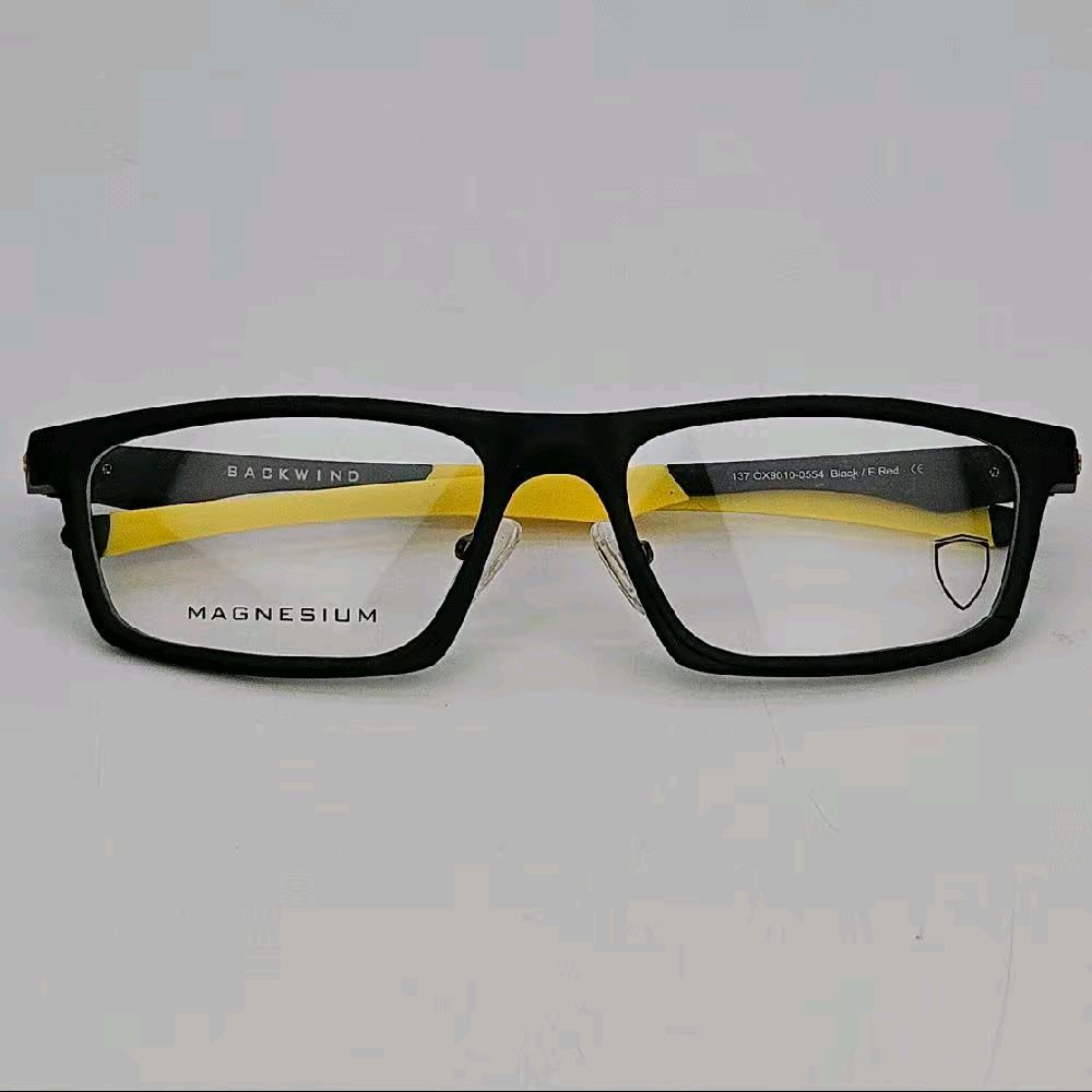 Backwind - Frame Kacamata Pria Wanita Sporty Elegan Bahan Magnesium Hitam Kuning Ultralight Fleksibe