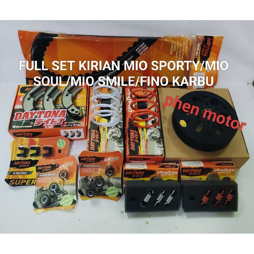 FULL SET KIRIAN DAYTONA ORIGINAL MIO SOUL MIO SMILE MIO SPORTY MIO KARBU FINO KARBU NOUVO
