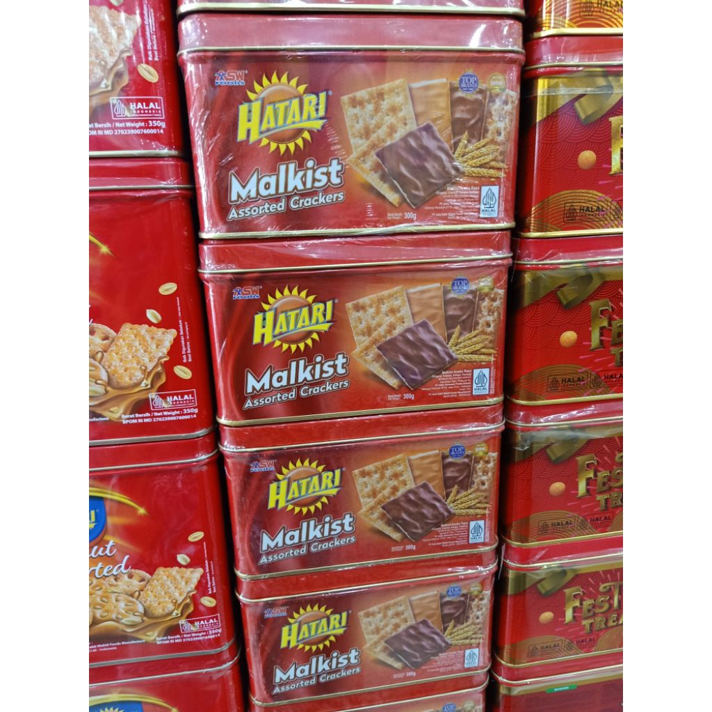 Hatari malkist assorted biscuit crackers 300g kaleng