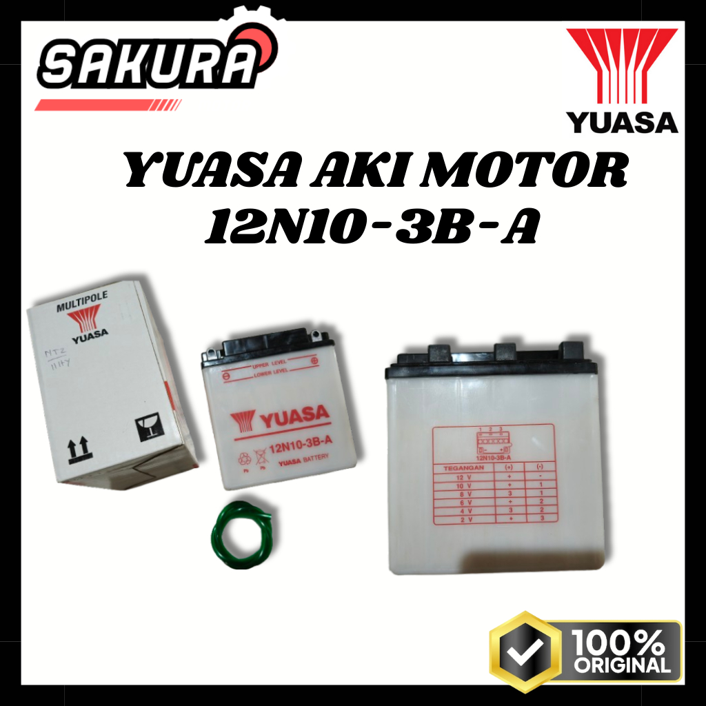 YUASA AKI MOTOR 12N10-3B-A ORIGINAL