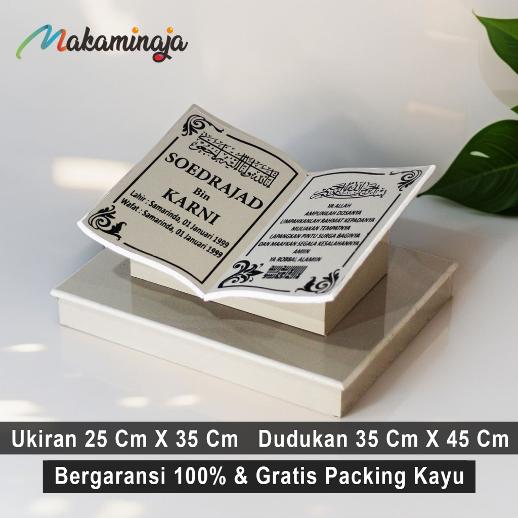 Batu Nisan Model Bentuk Buku Maesan Makam Granit Kijing Kuburan L60