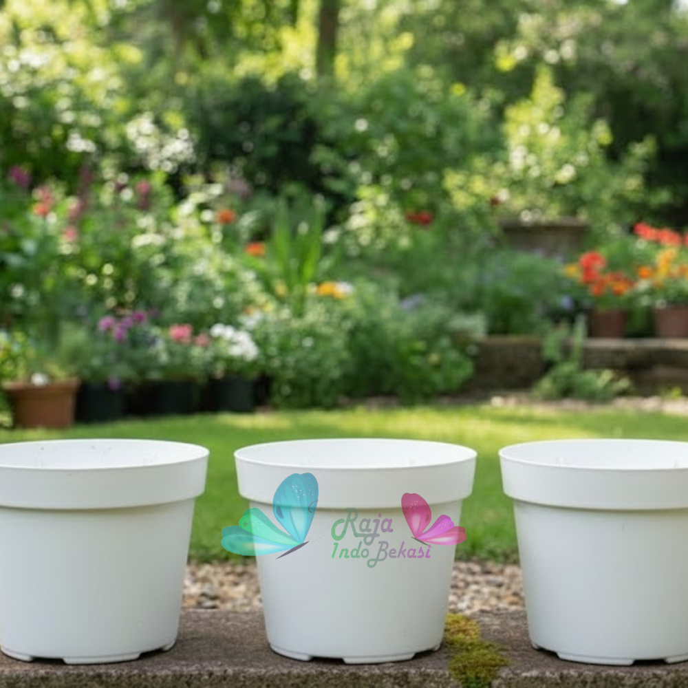 Pot Bunga Putih 20 cm TERMURAH Pot Tanaman 20cm Putih MURAH