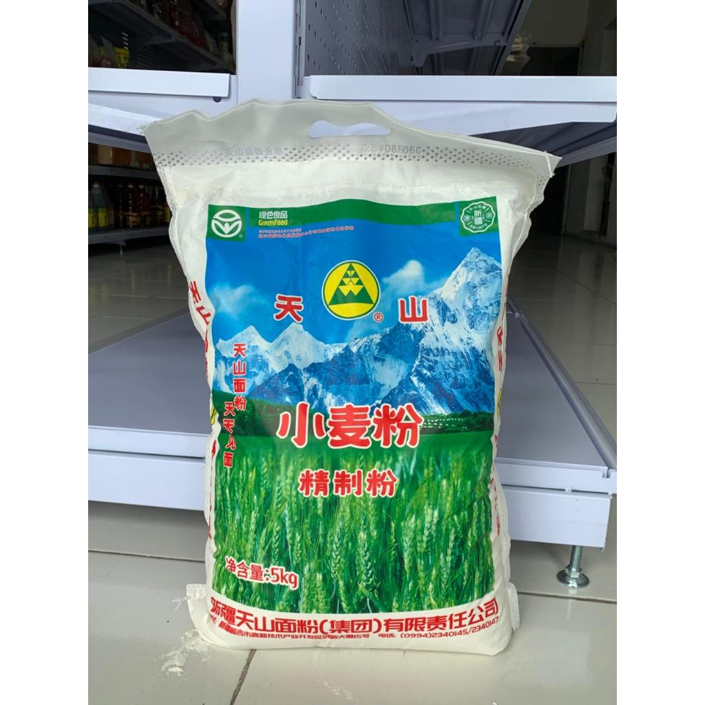 Tepung Terigu Gandum Serbaguna 5kg Halus untuk Roti Mie Bakpao Tian Shan Flour