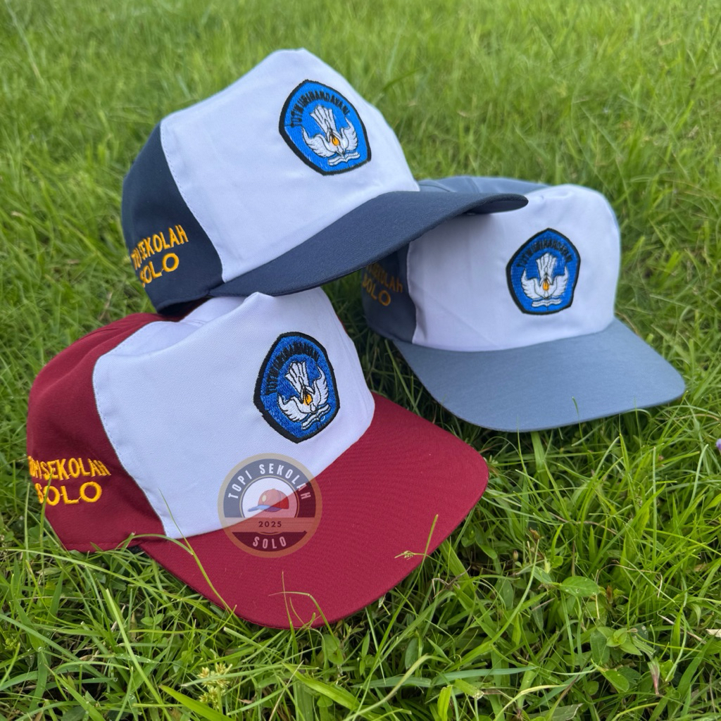 Topi Sekolah SD SMP SMA Bordir Identitas Sekolah
