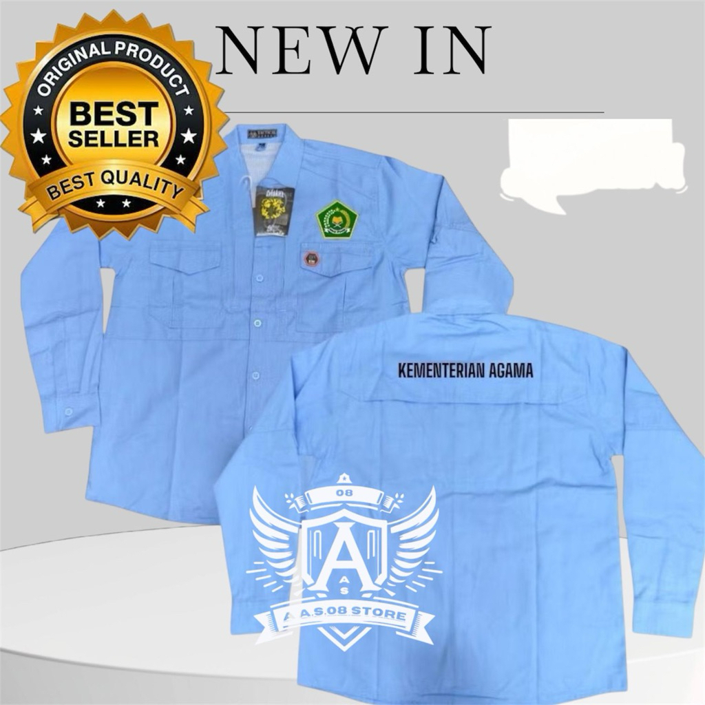kemeja tactical kemenag terbaru free nama baju seragam kementerian agama biru muda