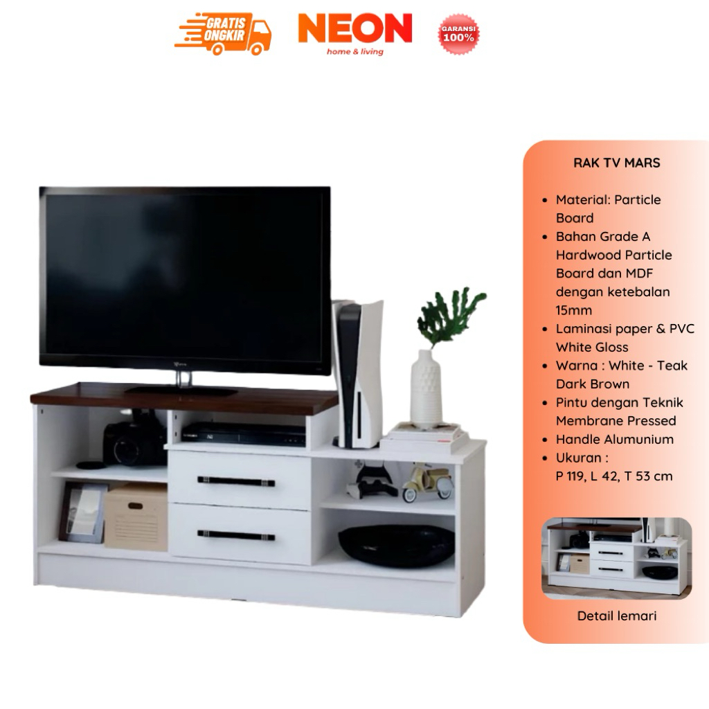 NEON Meja TV Mars | Rak TV Ruang Tamu Minimalis