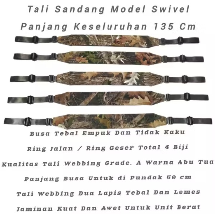 APRAX tali sandang senapan swivel motif mossy oak