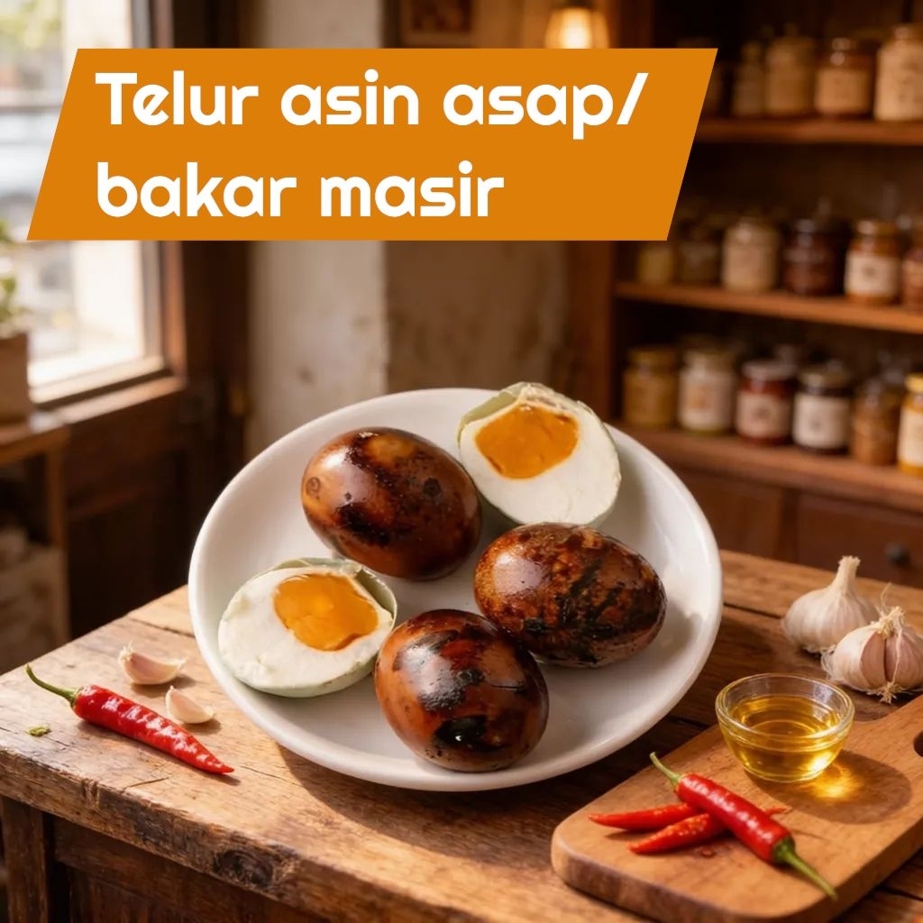 TELUR ASIN ASAP/BAKAR GURIH MASIR ISI 6 dan10 UKURAN BK dan AB
