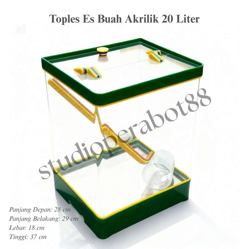Toples Es Buah Akrilik (Acrylic) 20 Liter / Aquarium Es Buah Akrilik 20 Liter