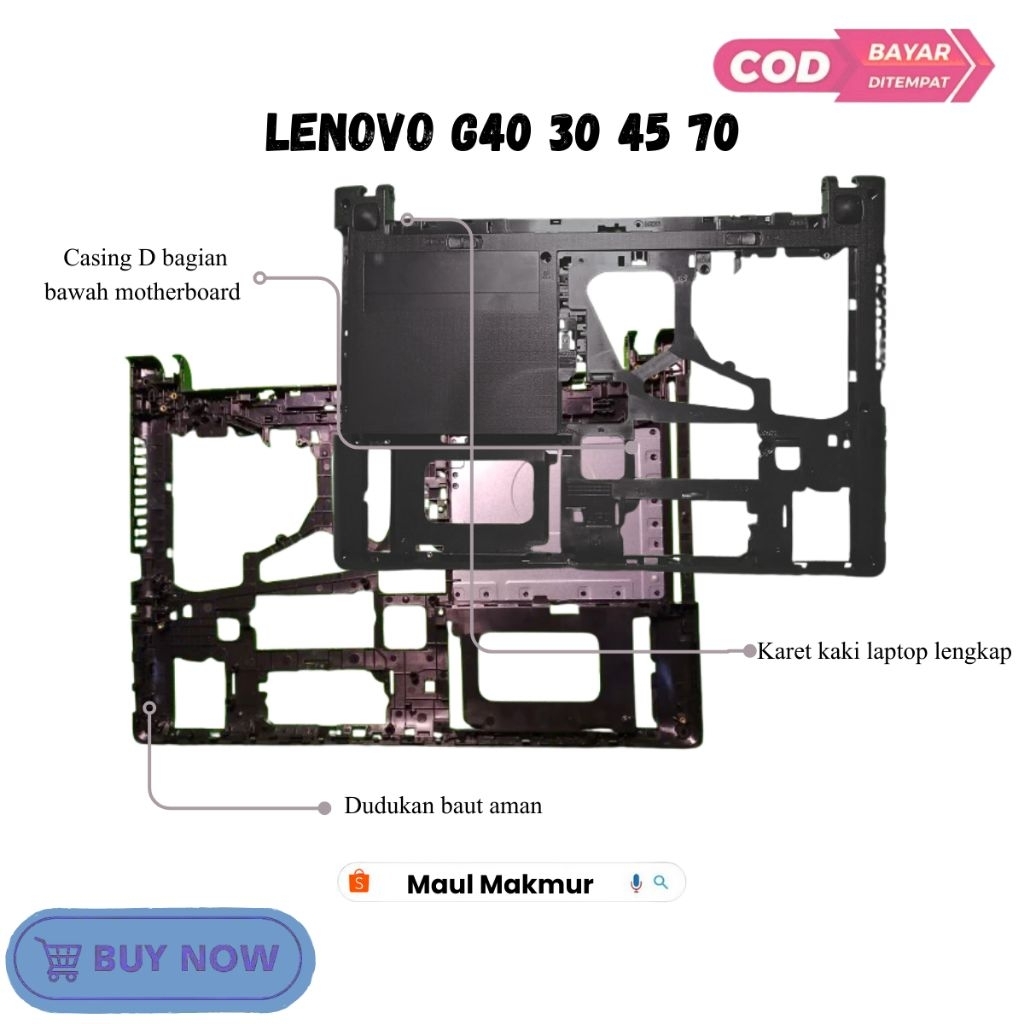 NEW Casing Bawah Laptop | Lenovo G40-30 G40-45 G40-70 | Case D Bagian Bawah Motherboard Laptop