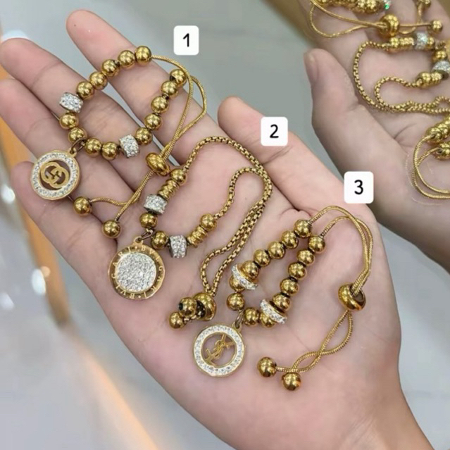 aksesoris viral gelang serut titanium