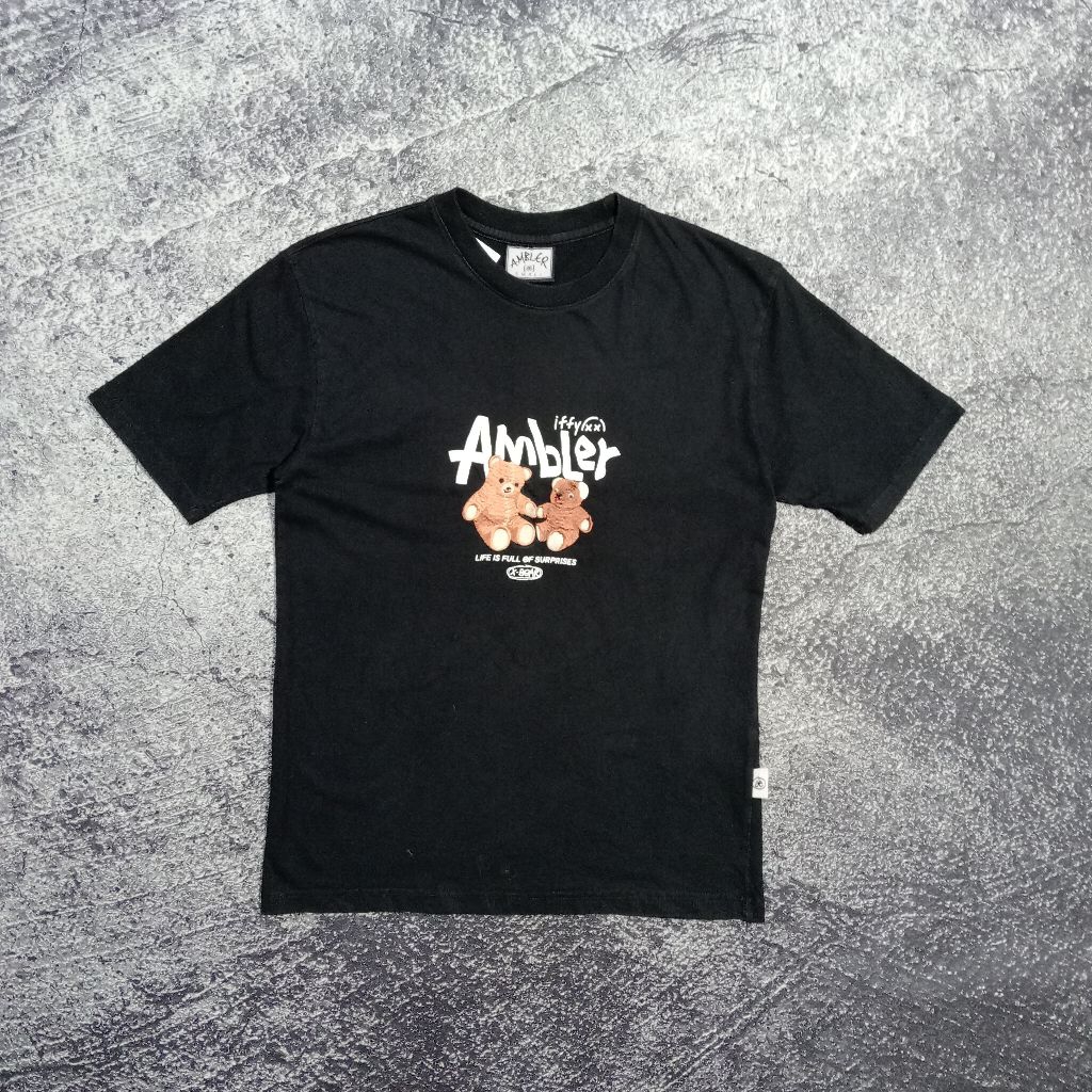 Kaos pria AMBLER big logo hitam casual murah size M