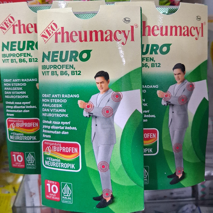 NEORHEUMACYL NEURO ibu profen, Vit B1, B6, B12 1 STRIP 10 Tablet obat anti radang untuk rasa nyeri d