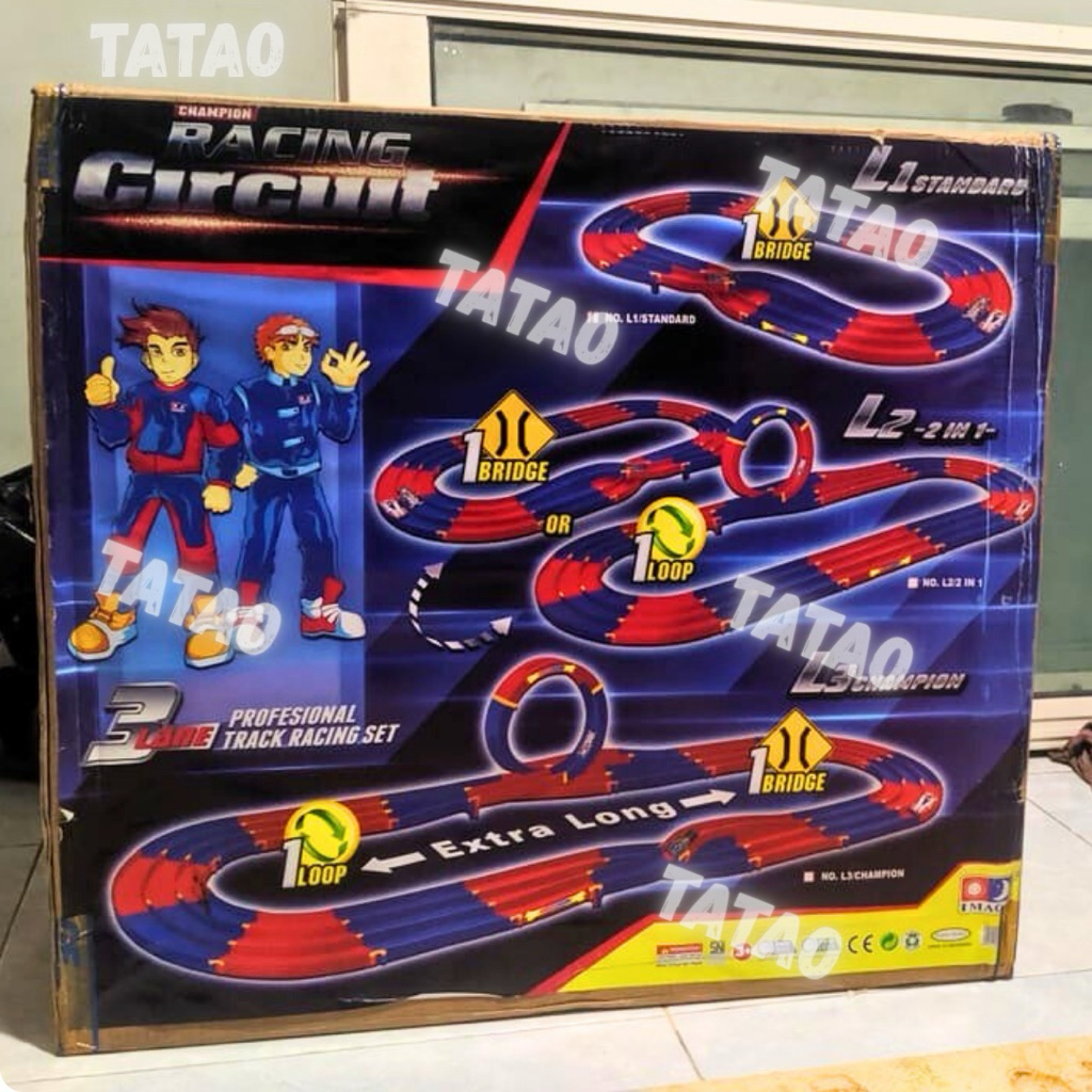 Jalanan Track Tamiya 3 Jalur Sirkuit Jalan Jembatan Mobil Mainan Hobi Tamiya