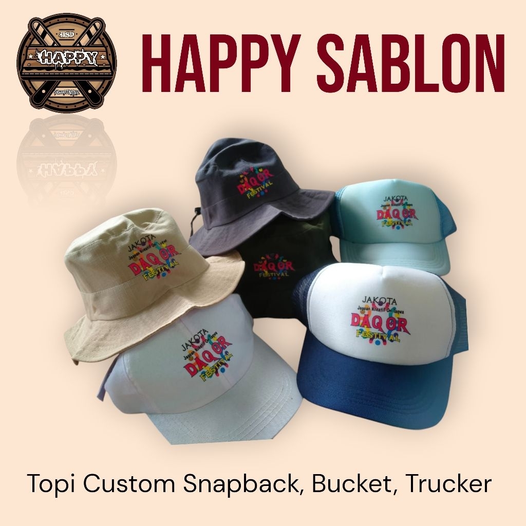 Jasa Sablon Topi Custom