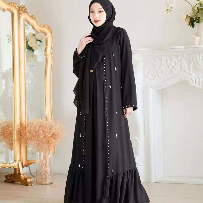 Abaya Syahira Set Abaya Syar'i Abaya Set Arab Abaya Set Ceruty Babdoll Abaya Set Mutiara Abaya Set M