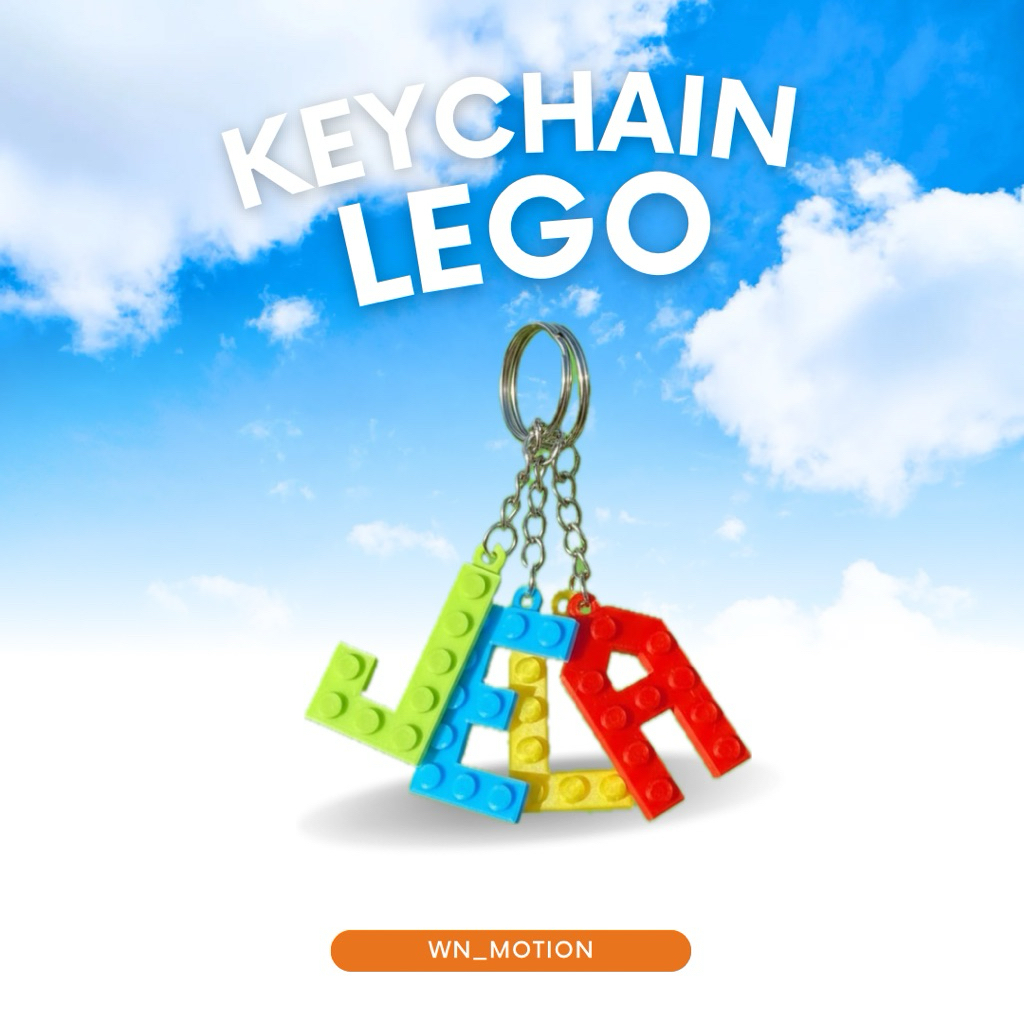 CUSTOM 3D PRINTED LEGO KEYCHAIN - GANTUNGAN KUNCI NAMA CUSTOM 3D PRINT