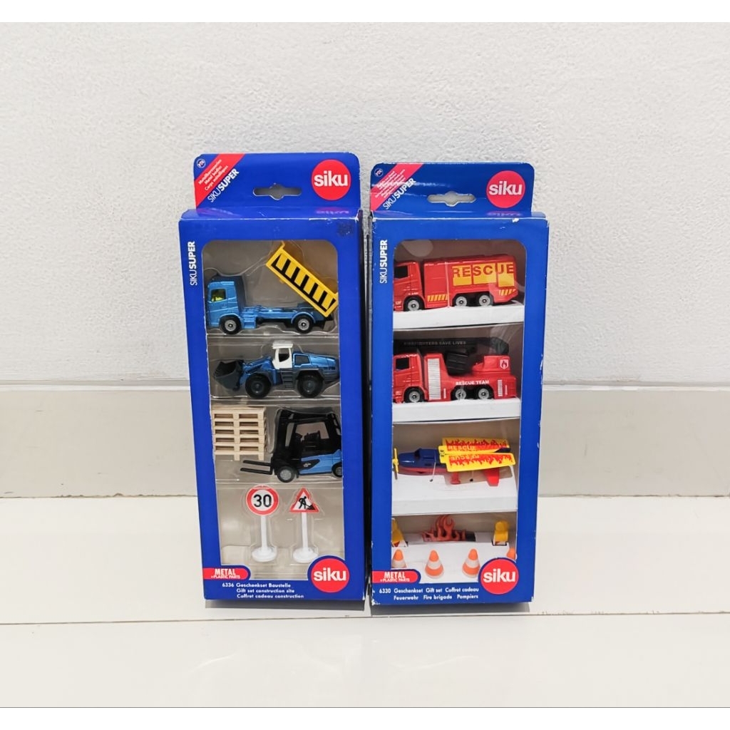 SIKU Super Gift Set Construction Site dan  Gift Set Fire Brigade  Diecast  -  Mobil Mainan Diecast