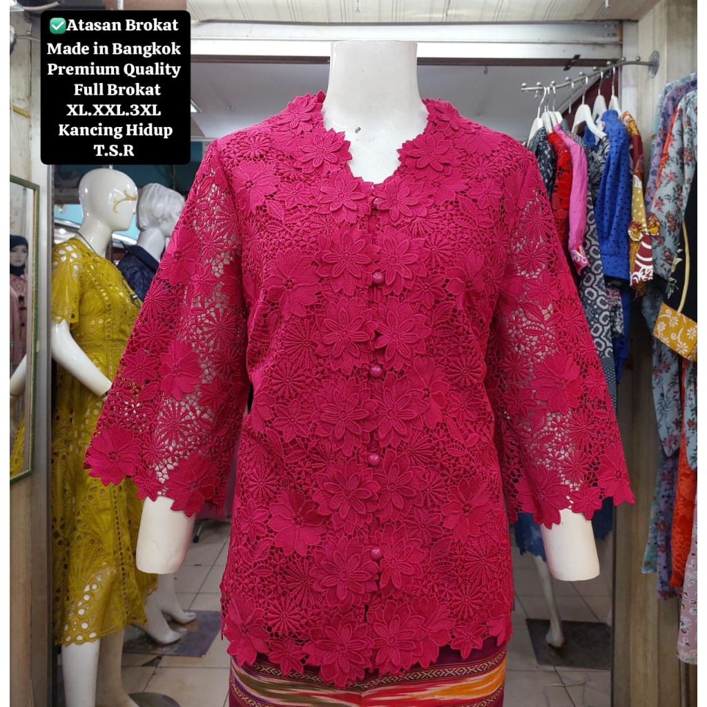 ATASAN KANCING DEPAN BROKAT PREMIUM