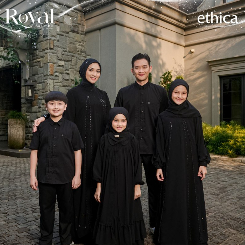 Ethica - Ladiva Shade of Black Set Family Seragam Couple Keluarga Hitam Gamis Abaya