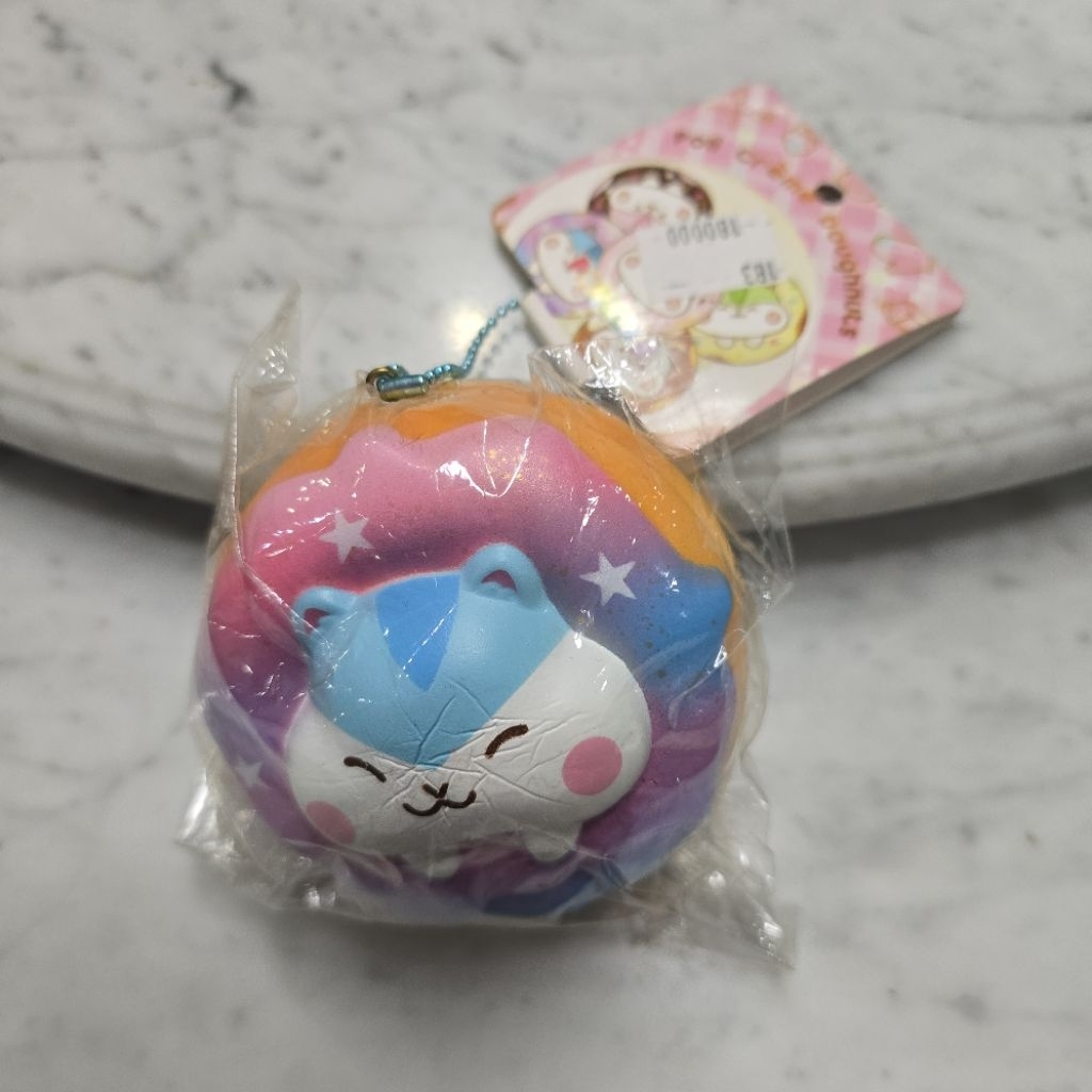Puni maru Hamster poli creme doughnut donut squishy, preloved mainan anak, keychain, gantungan kunci