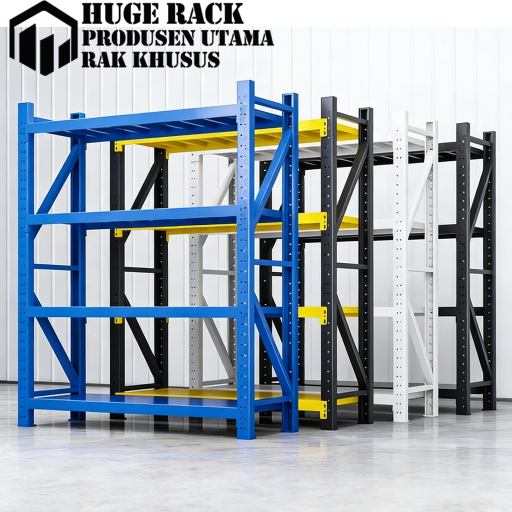 Rak Gudang Rak Besi Heavy Duty Serbaguna 1500KG Rak Besi Siku Rak Supermarket Rak Penyimpanan 3/4 Su