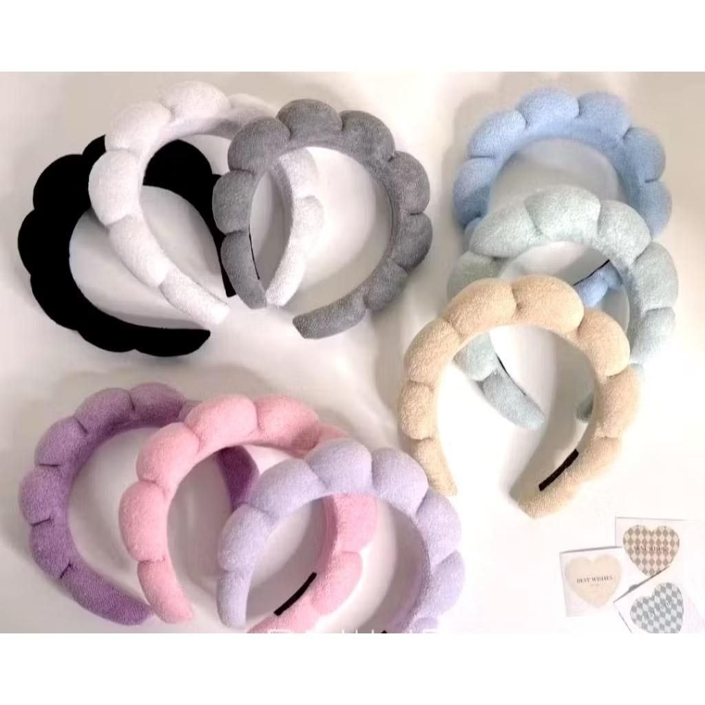 Bando awan Busa Tebal Empuk | bando awan bahan bulu halus  Polos Gaya Korea Headband Fluffy