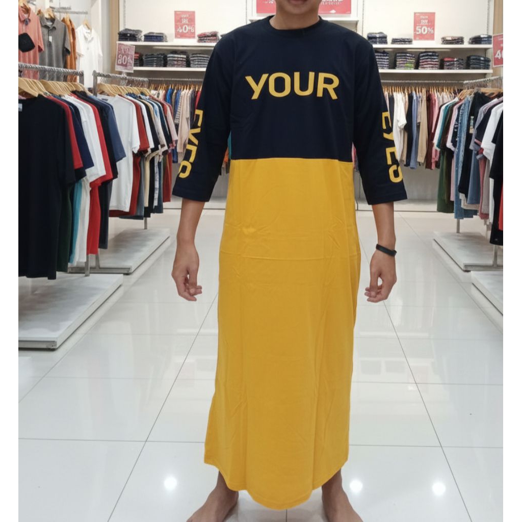 Gamis pria kekinian bahan kaos adem