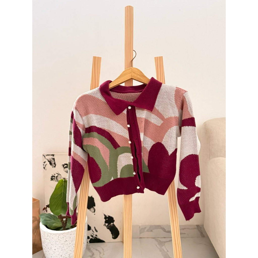 Knit Cardigan - Magenta