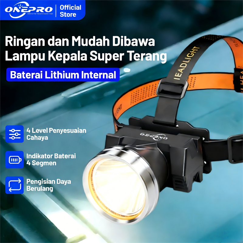 T10 Senter Kepala /Lampu Senter Kepala   20Watt 1000lumen 2000mAh Cahaya Terang Maksimal Dengan Wakt