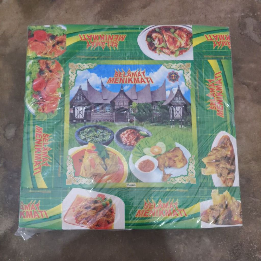 Kotak Nasi Minang / Kotak Nasi Putih Polos / Box Makan Paper 20 x 20 cm [isi 100 pcs]