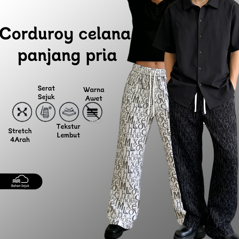 Celana y2k cowok celana pria korean style celana panjang pria celana panjang