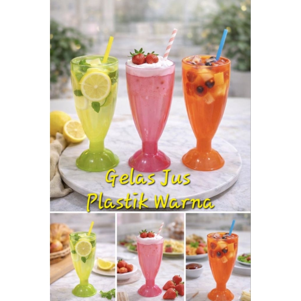 GELAS CAFE PLASTIK / CANGKIR JUS KAKI PLASTIK