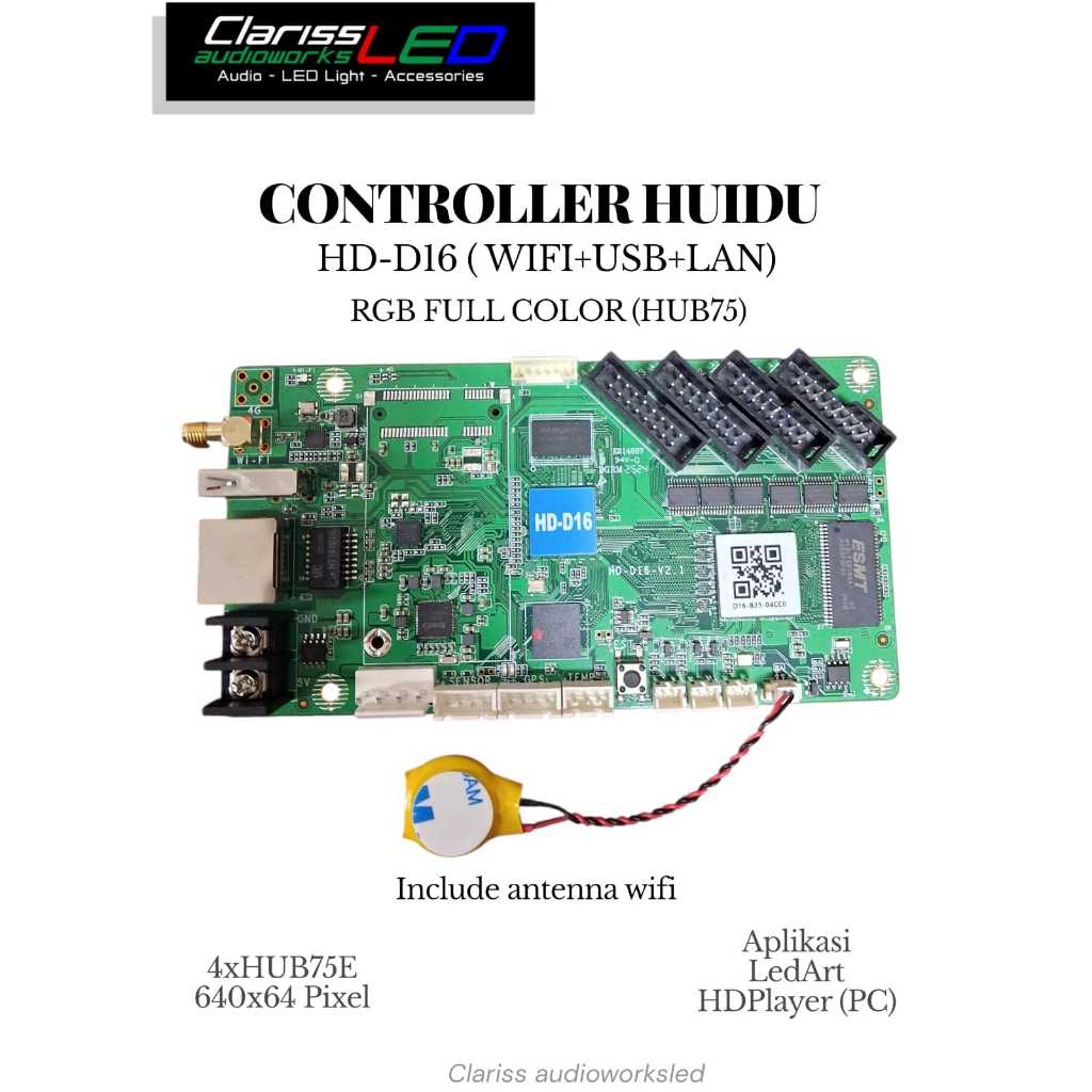 Controller HD-D16 wiFi android full RGB modul videotron