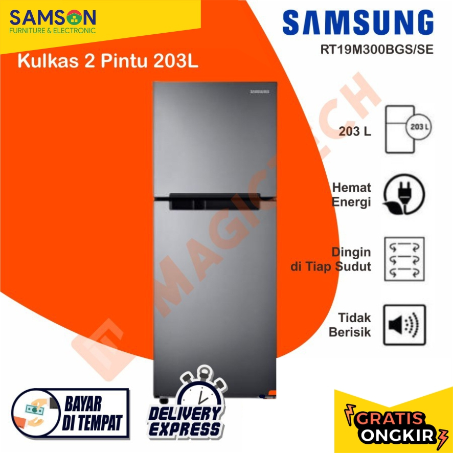 KULKAS SAMSUNG 2 PINTU RT19M300BGS / RT19 203L INVERTER